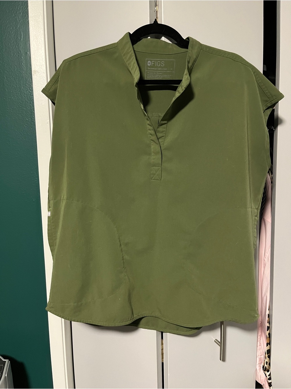 FIGS Dark Olive Rafaela Top and High Waisted Jogger Bottom